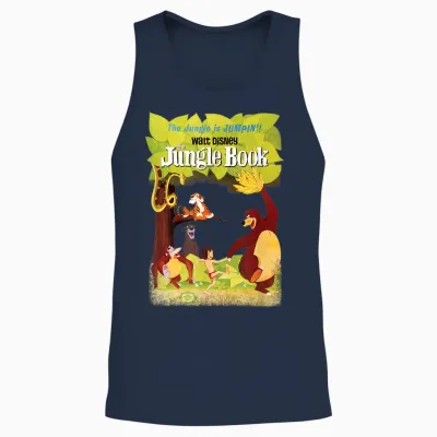 Disney the Jungle Book Retro Movie Poster T-Shirt, Green Unisex Tank Top - Navy