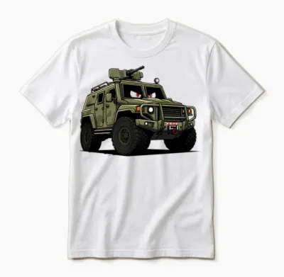 Retro Military Vehicle Unisex T-Shirt - White