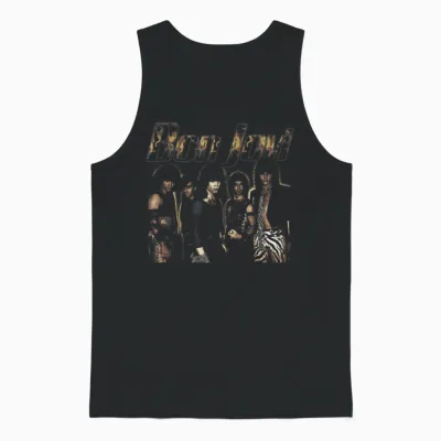 Official Bon Jovi Flames Unisex Tank Top - Black
