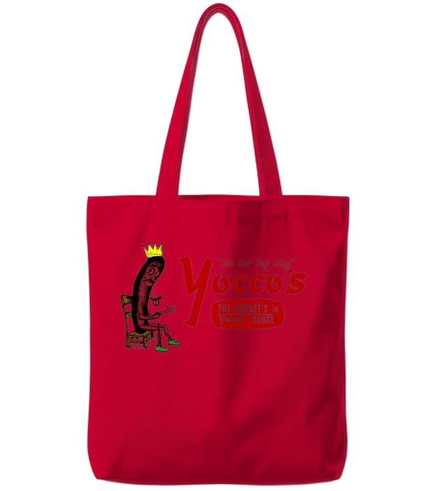 Yocco's the Hot Dog King Lovers Tote Bags - Red