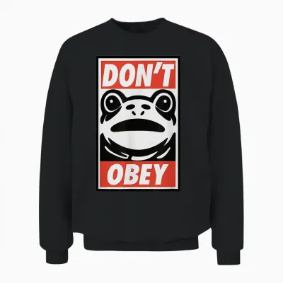 Portland Frog Don't Obey Unisex Sweatshirt - Black