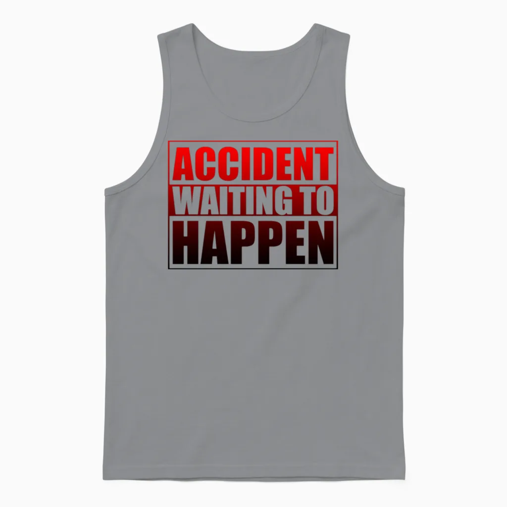 Accident Waiting to Happen 3 Unisex Tank Top in Sport Grey