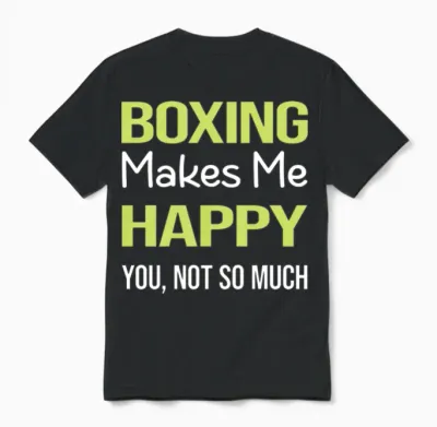 Funny Happy Boxing Unisex T-Shirt - Black