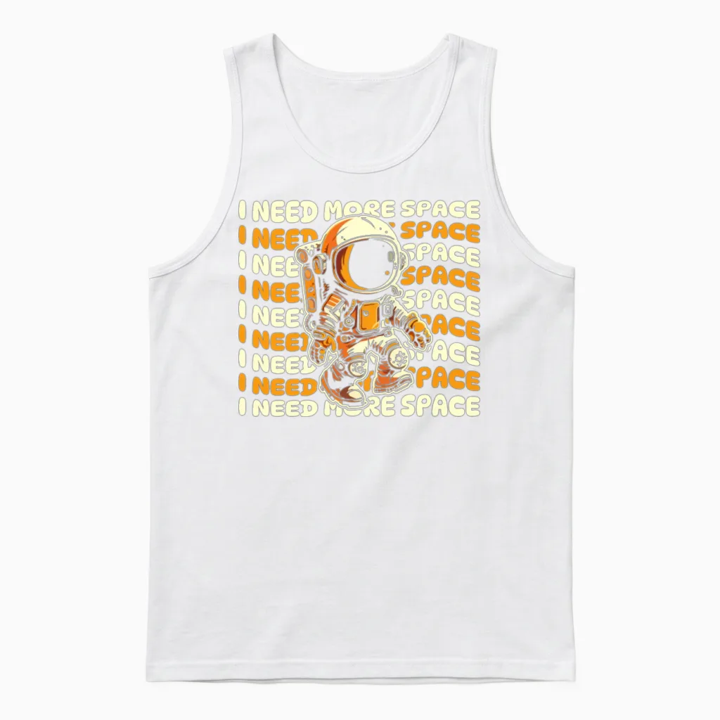 Astronaut Funny Unisex Tank Top in White