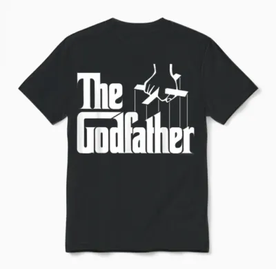 The Godfather Original White Title Logo Unisex T-Shirt - Black
