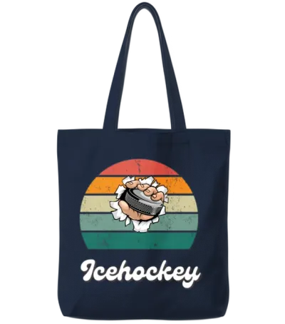 Retro Hockey Legend Tote Bags - Navy