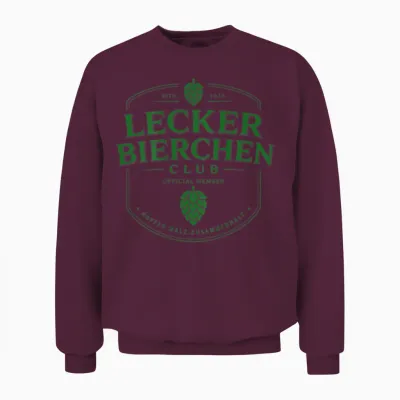 Lecker Bierchen Club (backprint) Unisex Sweatshirt - Maroon
