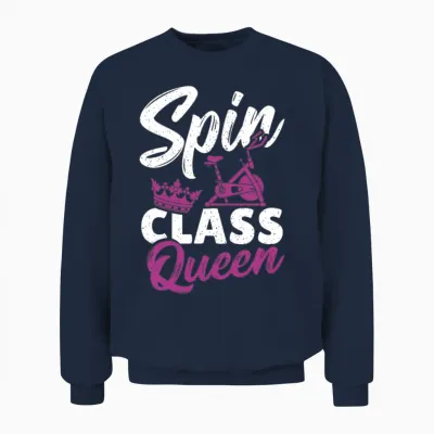 Spin Class Queen Spinning Class Unisex Sweatshirt - Navy