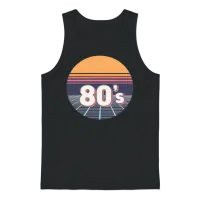 Retro 80s Unisex Tank Top - Black – 1
