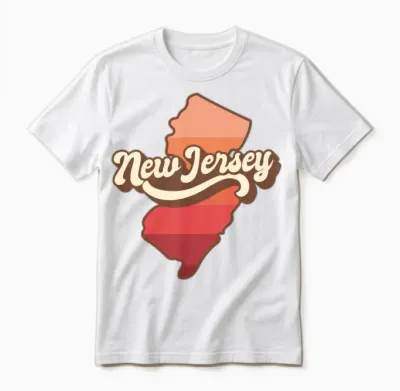 New Jersey Retro Unisex T-Shirt - White