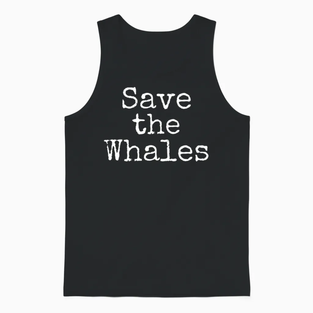 Save the Whales Ocean Conservation Unisex Tank Top in Black