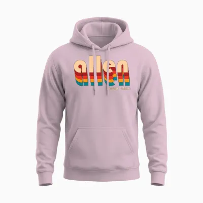 Retro Allen Name Unisex Hoodie - Light Pink