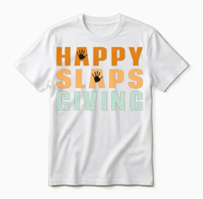 Happy Slapsgiving Funny Unisex T-Shirt - White