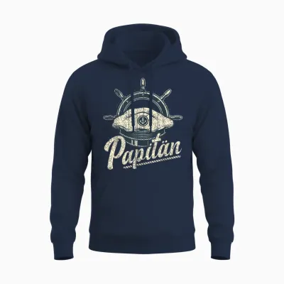 Vatertag, Papa Der Seemann, Nautisch, Vintage, Papitän Unisex Hoodie - Navy