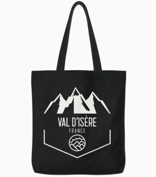 Val D'isère France Tote Bags - Black