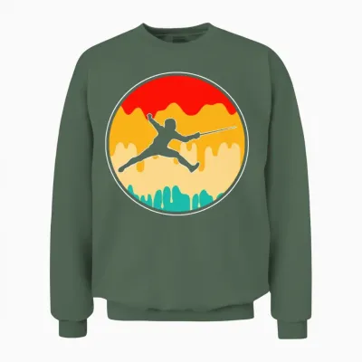Fencing Retro Unisex Sweatshirt - Military Green