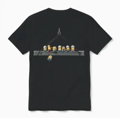 Minions Many Minions on a Crane Unisex T-Shirt - Black