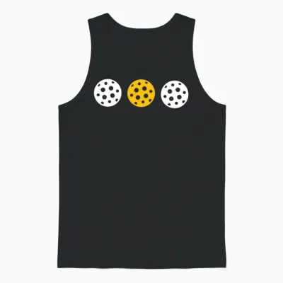 Pickle Ball Gift - 3 Ball Pickleball Unisex Tank Top - Black