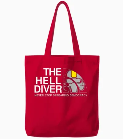 Never Stop Spreading Democracy Divers for Freedom Hell Game Tote Bags - Red