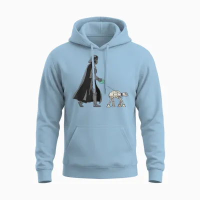 Star Wars Darth Vader the Dog Walker Meme Unisex Hoodie - Light Blue