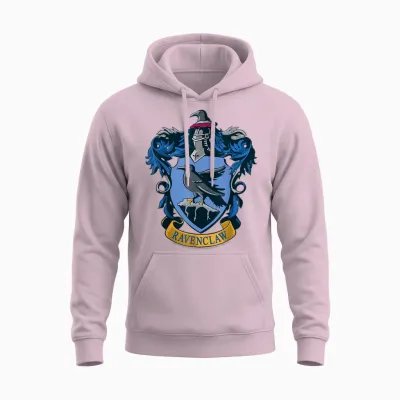 Harry Potter Ravenclaw Hogwarts House Nouveau Crest Unisex Hoodie - Light Pink