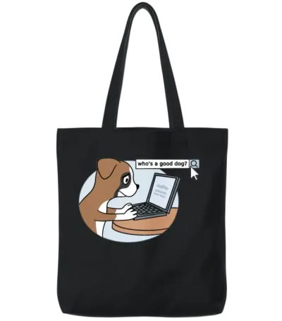 Who Is a Good Dog Boxer Dog Tote Bags - Black