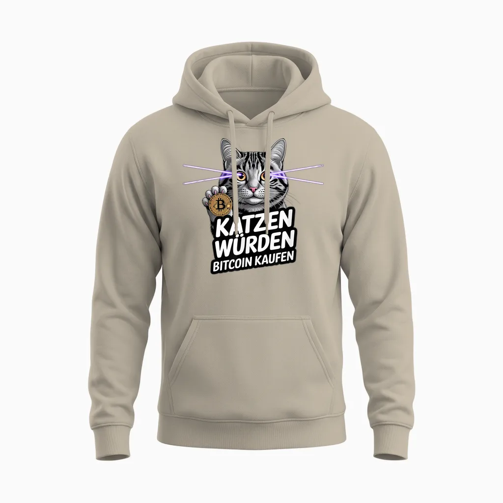 Lustiges Design Für Btc Fans - Katzen Würden Bitcoin Kaufen Unisex Hoodie in Sand