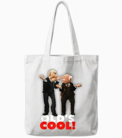 Disney the Muppets Waldorf and Statler Old's Cool T-Shirt, Black Tote Bags - White