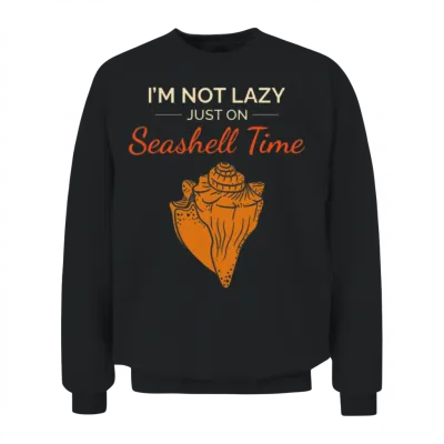 Conch Seashells Collector Beachcomber Sea Shell Unisex Sweatshirt - Black
