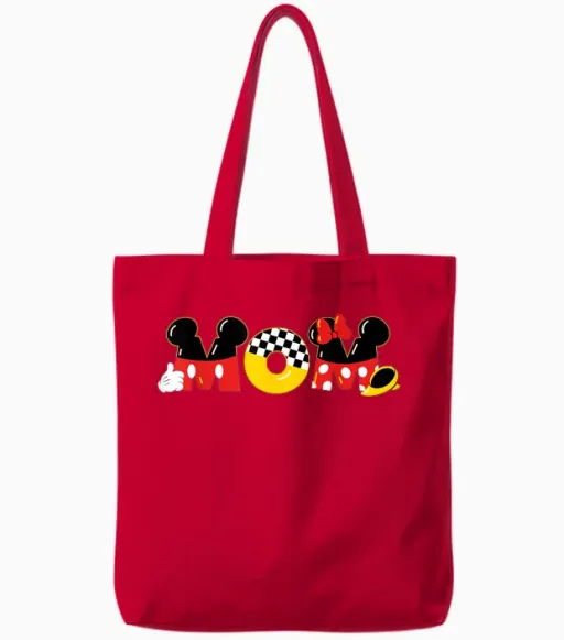 Disney Mickey Mouse & Minnie Mouse Mom Mother’s Day Birthday Tote Bags - Red