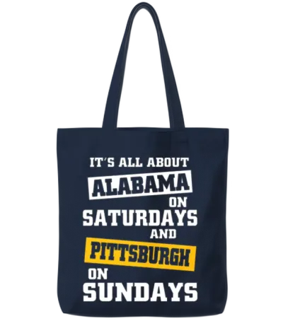 Pittsburgh - It's All About Alabama on Saturdays Tote Bags - Navy
