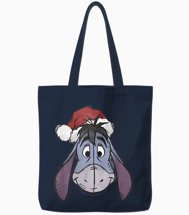 Disney Winnie the Pooh Christmas Eeyore Santa Tote Bags in Navy