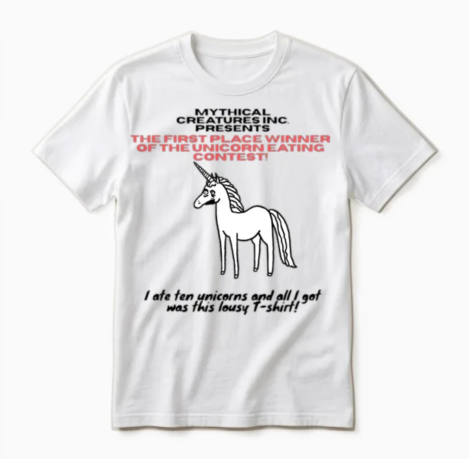 Unicorn Eating Contest Winner! Unisex T-Shirt in White
