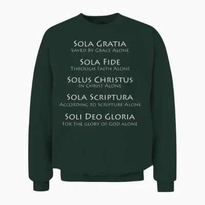Five Solas of the Christian Faith Latin/english 2 Unisex Sweatshirt - Forest