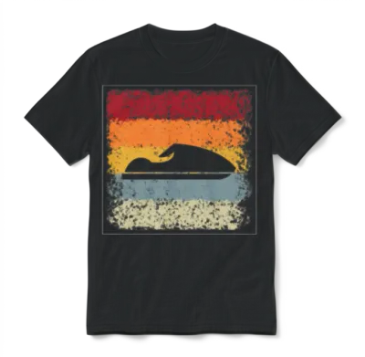 Jetski Retro Unisex T-Shirt - Black