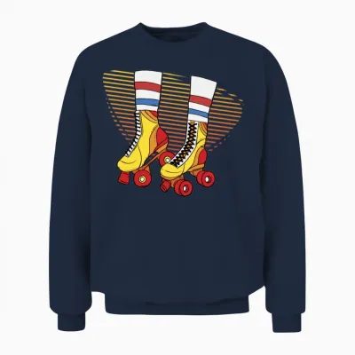 Retro Roller Skates Unisex Sweatshirt - Navy