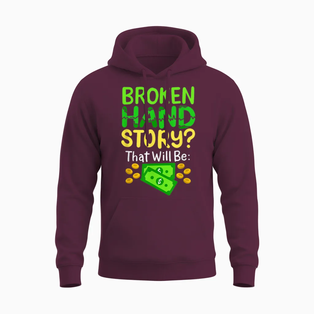 Drôle De Chirurgie De La Main Cassée Unisex Hoodie in Maroon