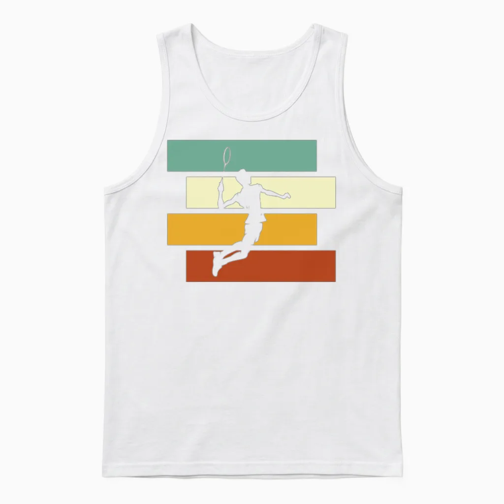 Badminton Retro Unisex Tank Top in White