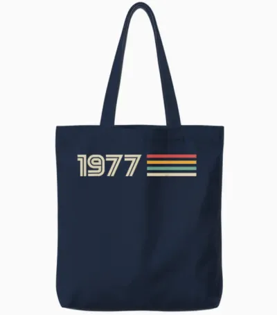 Vintage Classic Geburtstag 1977 Tote Bags - Navy