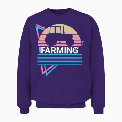 Farming Retro Farmer Unisex Sweatshirt - Purple