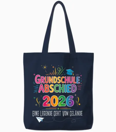 Abschluss Grundschule Geschafft 2026 Abschied Tote Bags - Navy