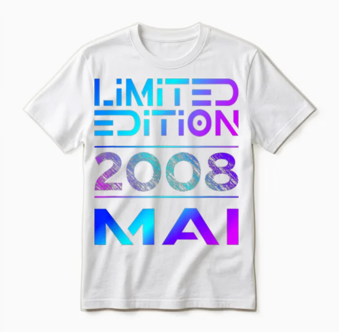 Limited Edition Mai 2008 Junge Mädchen 18. Geburtstag Unisex T-Shirt in White