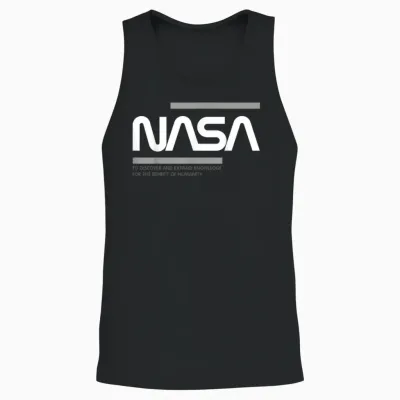 Nasa Worm White Grey Unisex Tank Top - Black