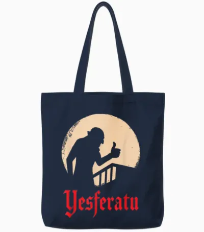 Yesferatu Funny Vampire Horror Movie Parody Tote Bags - Navy
