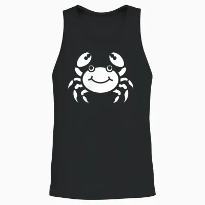 Humor Animals Crabs Minimalist Simple Crab T-Shirt, Black, S Unisex Tank Top - Black
