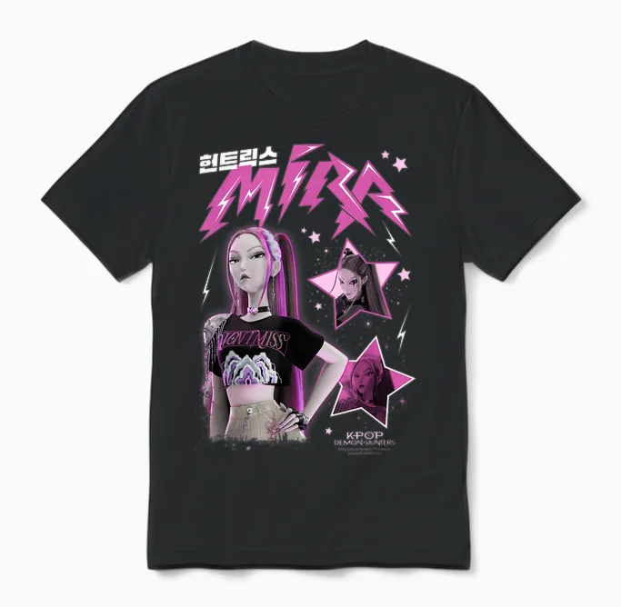 Kpop Demon Hunters Huntrix Mira Popstar Unisex T-Shirt in Black