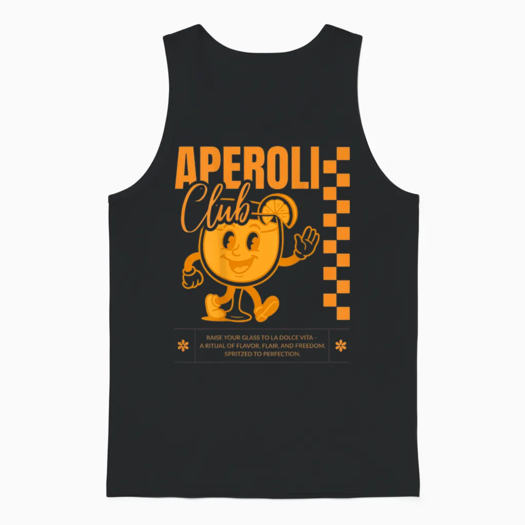 Aperoli Club Holy Spritz Aperölchen Spritztour Team Back Unisex Tank Top in Black