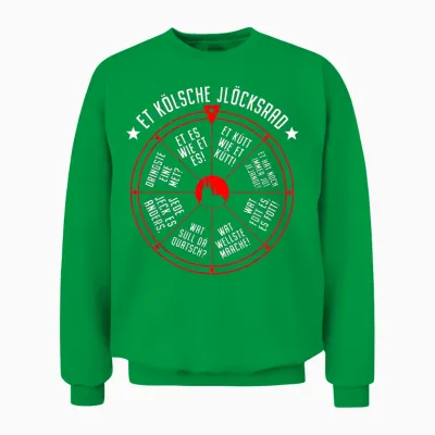 Cologne Lucky Wheel Et Kölsche Jlöcksrad Et Kütt Cologne Carnival T-Shirt, Black Unisex Sweatshirt - Irish Green