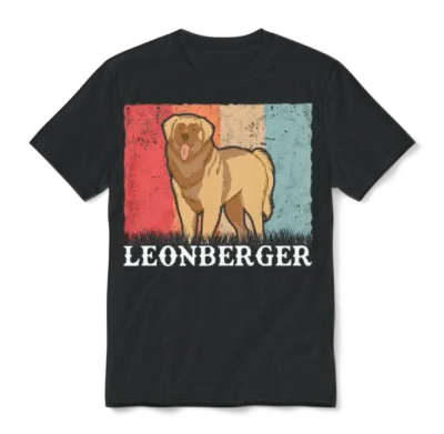 Leonberger Retro Unisex T-Shirt - Black