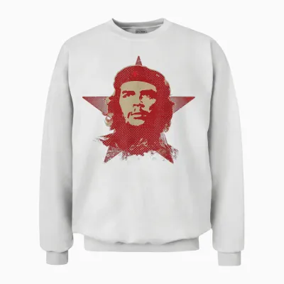 Red Che Guevara Guerrilla Star Cuban Revolution Heritage T-Shirt, Black Unisex Sweatshirt - White
